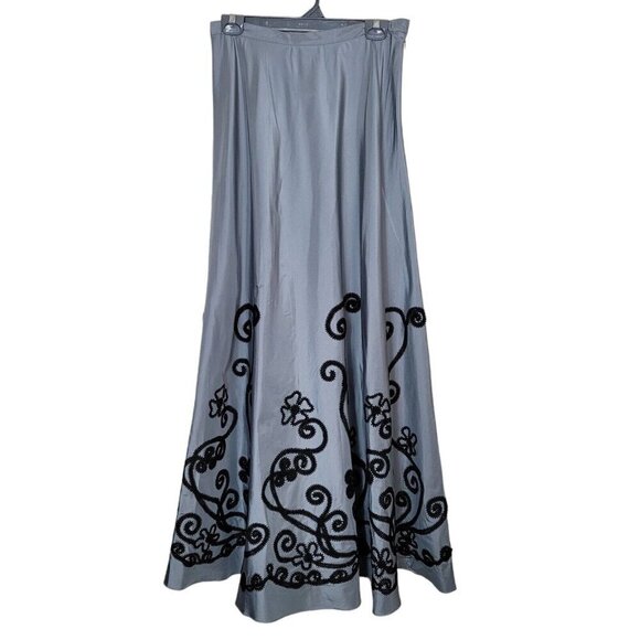 Vtg Chetta B Special Occasion SIlk Maxi Skirt Applique Embroidery Design Sz 8 - Picture 1 of 10